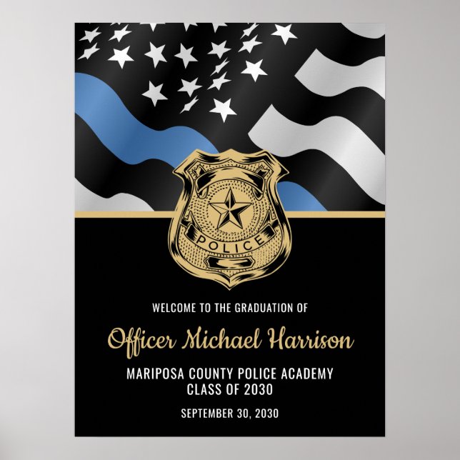 Poster Police Graduation Law Enforcement Party Welcome (Frente)