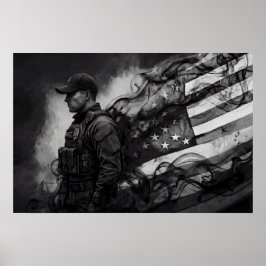 Poster Police Officer Patriotic Law Enforcement Tribute