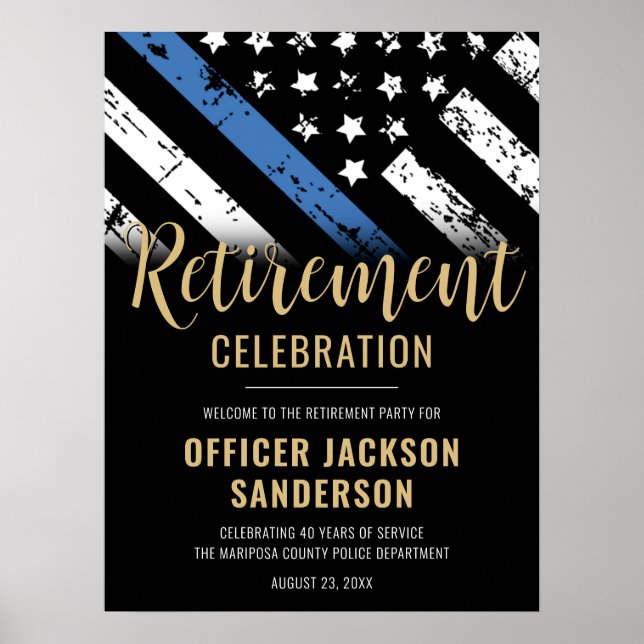 Poster Police Retirement Party Law Enforcement Welcome (Frente)