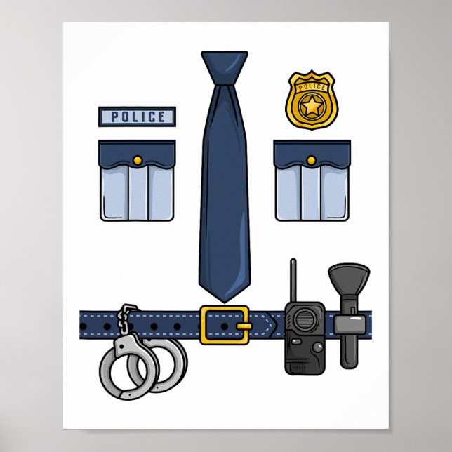 Poster Polícia de Halloween Costume Halloween (Frente)