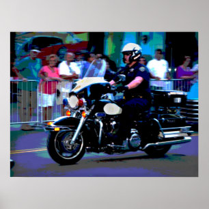 Pôster Polícia de motocicleta de Reno