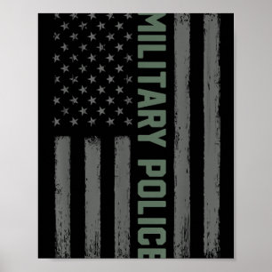 Poster Polícia Militar Camisa Bandeira Americana _ Orgulh