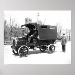 Pôster Polícia Paddywagon, 1909. Foto do vintage