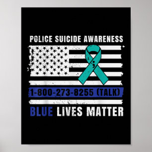 Poster Polícia Suicida Consciência Azul Vive Força da Lei