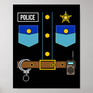 Poster Polícia Uniforme Costume Legal Fácil Polícia de Ha