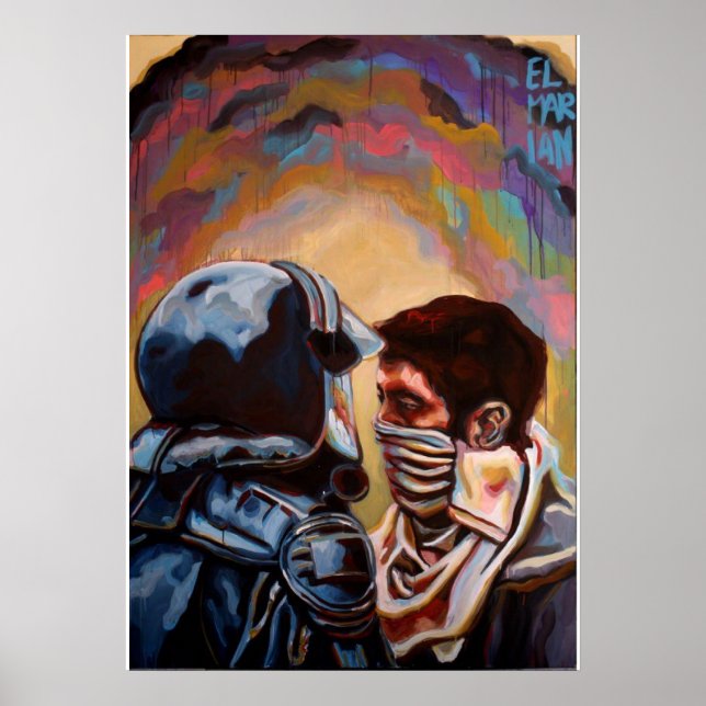 Poster polícia vs. manifestante (Frente)