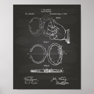 Poster Policiais Nippers 1891 Patent Art - Chalkboard