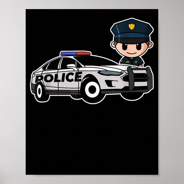 Poster Policial de Cartoon Presente Policial de Carros (Frente)