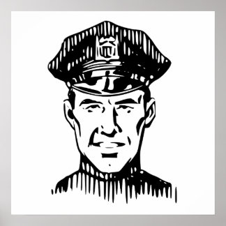 Pôster Policial Retro