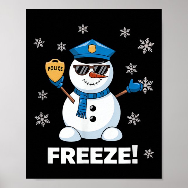 Poster Policial Snowman Congelou Festa de Natal Xmas (Frente)