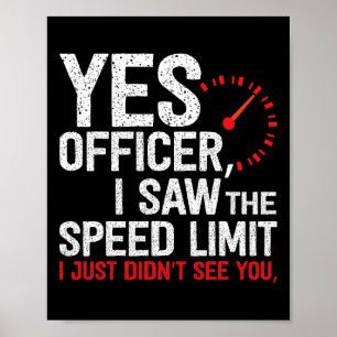 Poster Policial Speeding - Para Entusiastas De Carro, Amp