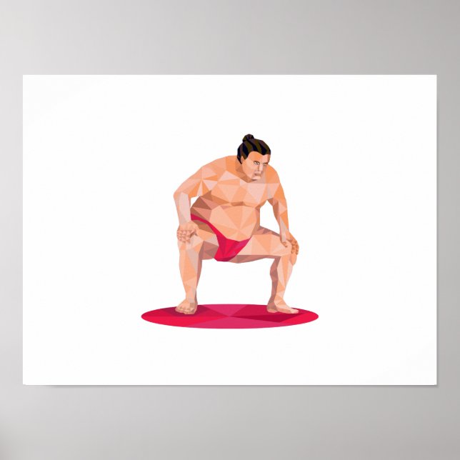 Pôster Poligão Baixo do Sumo Wrestler Squat (Frente)