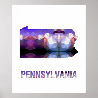 Pôster Poligon Mosaico - Mapa PENNSYLVANIA