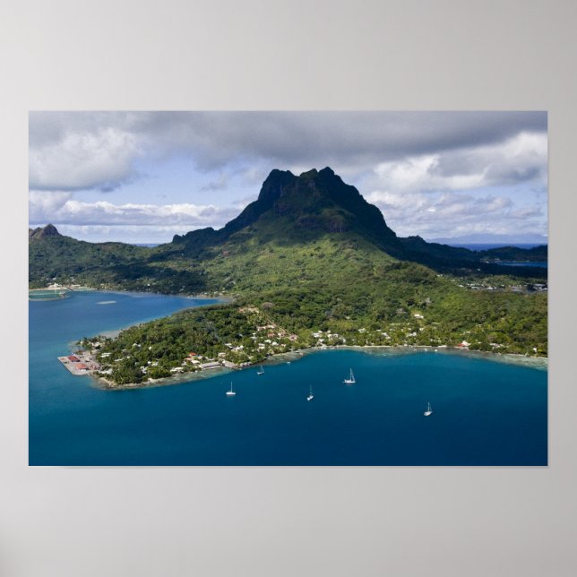 Poster Polinésia Francesa, Bora Bora. Vista aérea de (Frente)