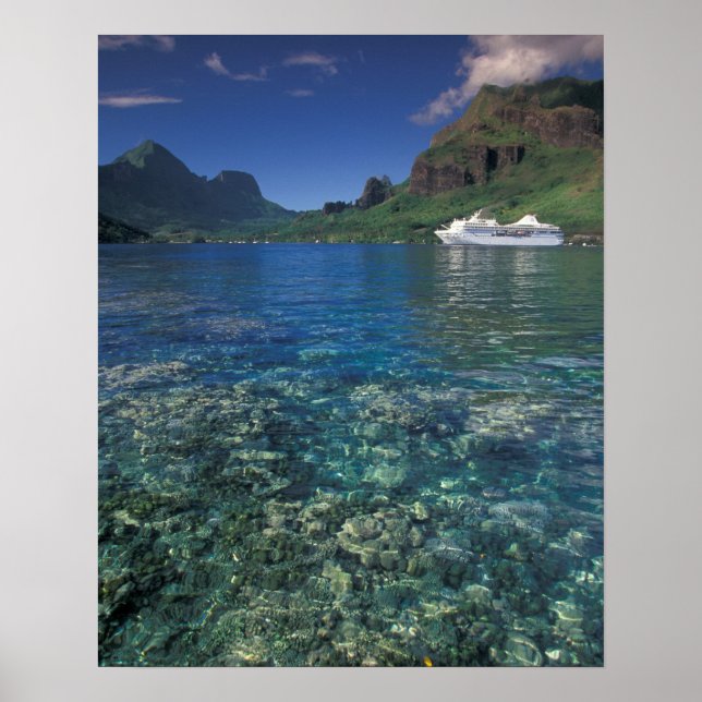 Pôster Polinésia Francesa, Moorea. Baía de Cooks. Navio c (Frente)