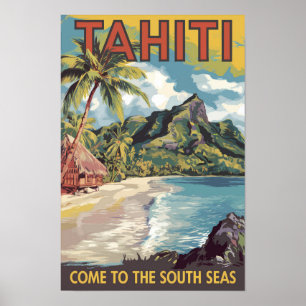 Poster Polinésia Francesa Polinésia Painterly Viagem Art
