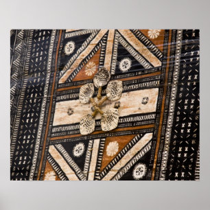 Pôster Polinésia, Reino de Tonga. Detalhe da tapa