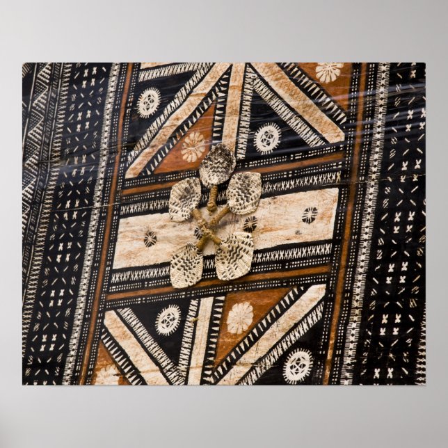 Pôster Polinésia, Reino de Tonga. Detalhe da tapa (Frente)