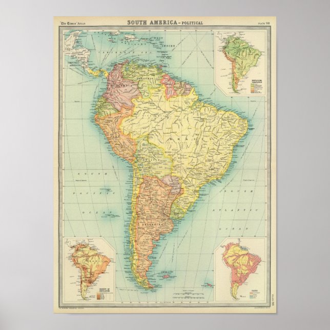 Pôster Política da América do Sul (Frente)