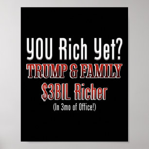 Poster Político Corrupto Engraçado Trump Enriquese No Esc