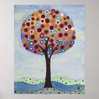 Pôster Polka Dot Tree by Heather Saulsbury