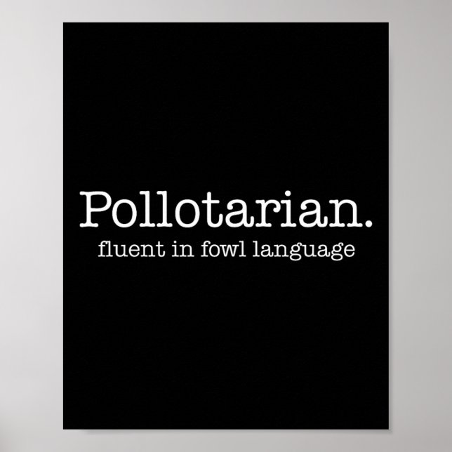 Poster Pollotariano Fluente Em Linguagem De Ave Frango En (Frente)