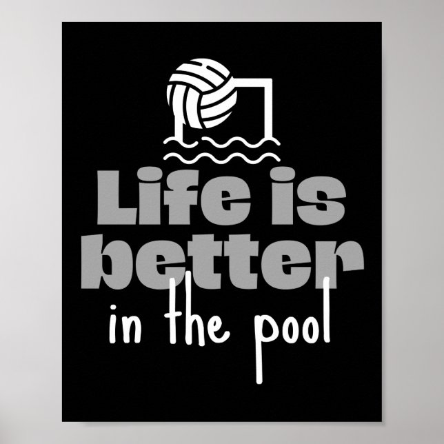 Poster Polo aquático: A vida é melhor na piscina (Frente)