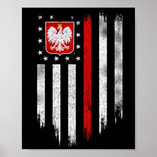 Poster Polonês American Flag Combo Polônia Usa Polska