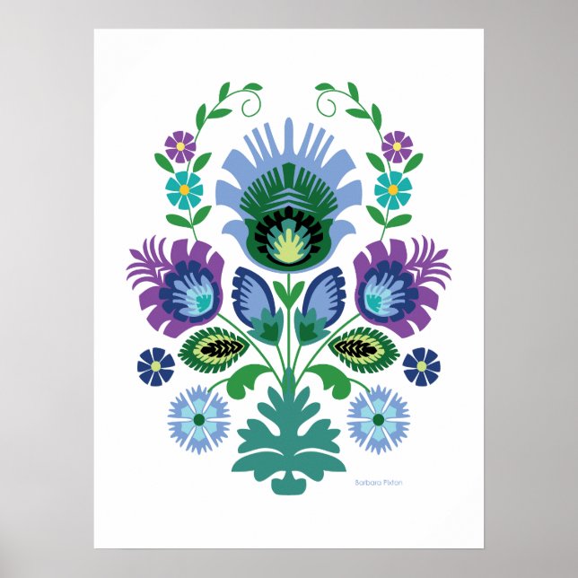 Poster Polonês Folart Light Blue Flower (Frente)