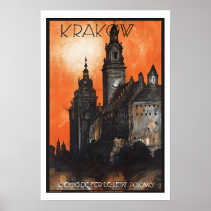 Pôster Polônia de Krakow das viagens vintage
