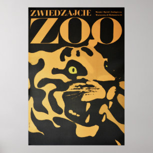 Poster Polônia de Varsóvia Visite O Zoo Tiger 1967 Anti