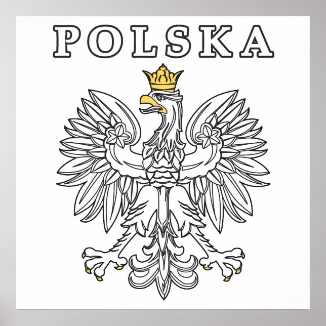 Pôster Polska Com Águia Polonesa (Frente)