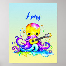 Poster Polvo de Desenho Animado Personalizado Tocando Gui