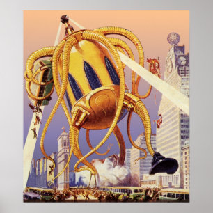 Poster Polvo estrangeiro da invasão da guerra da ficçã