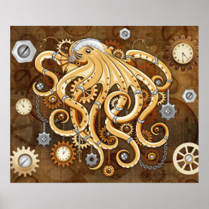 Poster Polvo Steampunk Retro Fantasia Mecânica
