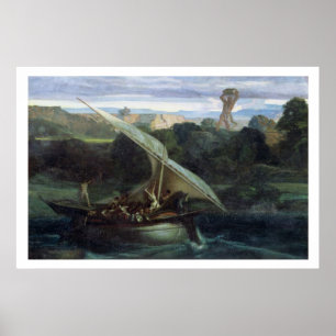 Pôster Polyphemus attacking sailors in their boat, 1855 (