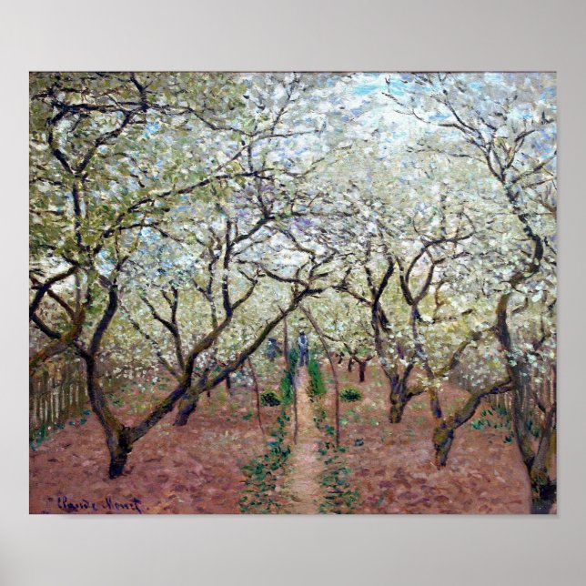 Pôster Pomar em Bloom, Claude Monet, 1879 (Frente)