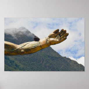 Poster Pomba, braço da estátua de Pachacuti, águas