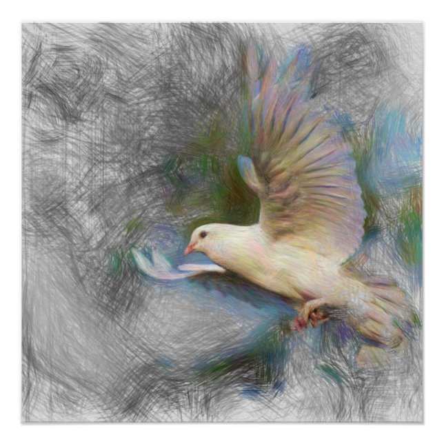 Pôster pomba de animais artísticos (Frente)