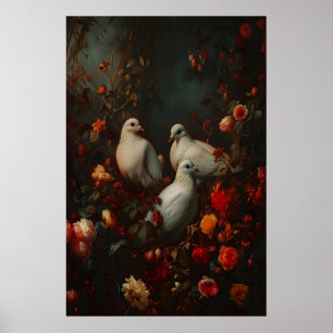 Poster Pombas no Jardim Escuro Academia, Parede Botânica 