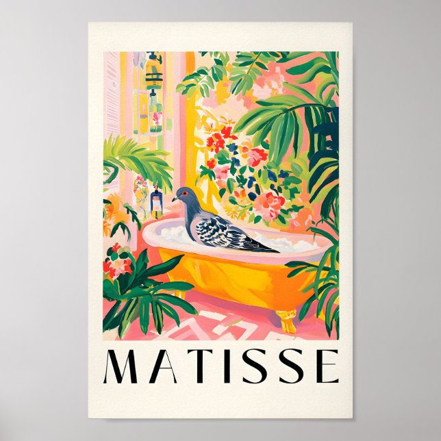 Poster Pombo Na Bathtub Poster, Engraçada Arte De Muro De (Frente)