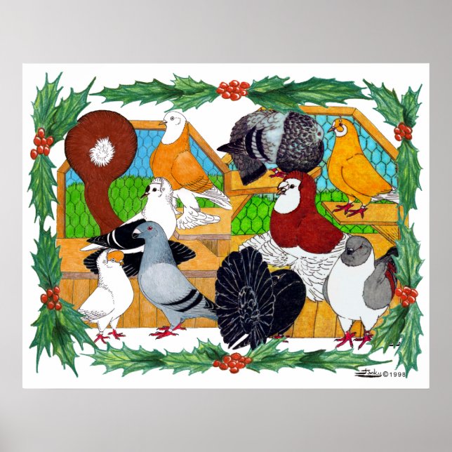 Poster Pombos de Natal (Frente)