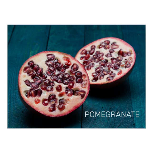 Pôster Pomegranato Fruta Vegan Gourmet Foodie Souvenir (Frente)