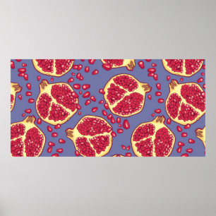 Poster Pomegranato padrão sem descontinuidades.
