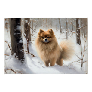 Pôster Pomerânia Deixe Nevar Natal