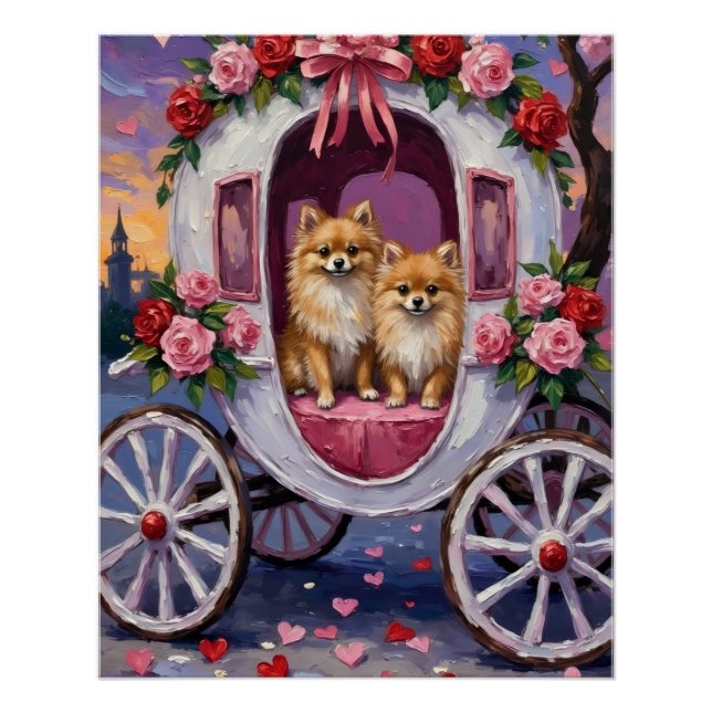 Pôster Pomeranian Dog Valentine's Day  (Frente)