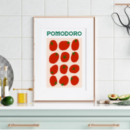 Poster Pomodoro Tomato Italiano Retro Moderno Estilo Vint