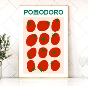 Pôster Pomodoro Tomato Italiano Retro Moderno Estilo Vint