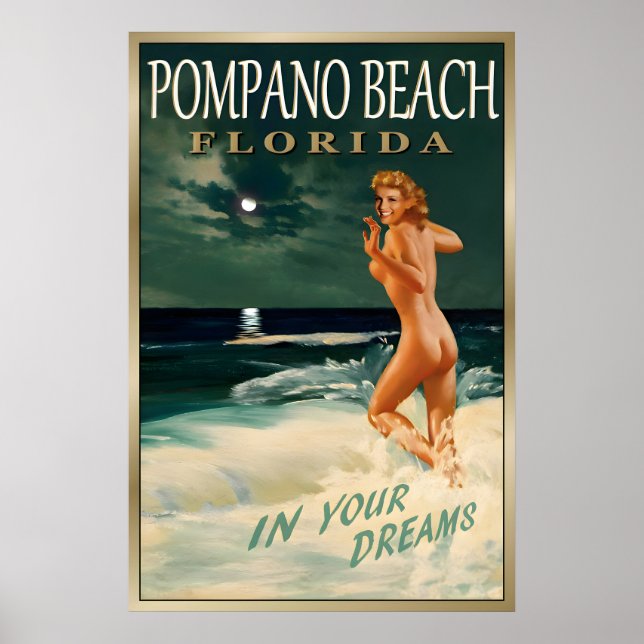 Poster Pompano Beach FLÓRIDA Original Marilyn Monroe (Frente)