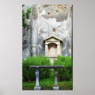 Poster Pompéia, Itália - TEMPLE EM UM JARDIM